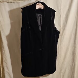 Coldwater Creek Elegant Black Velvet Vest